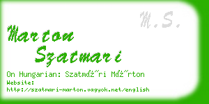 marton szatmari business card